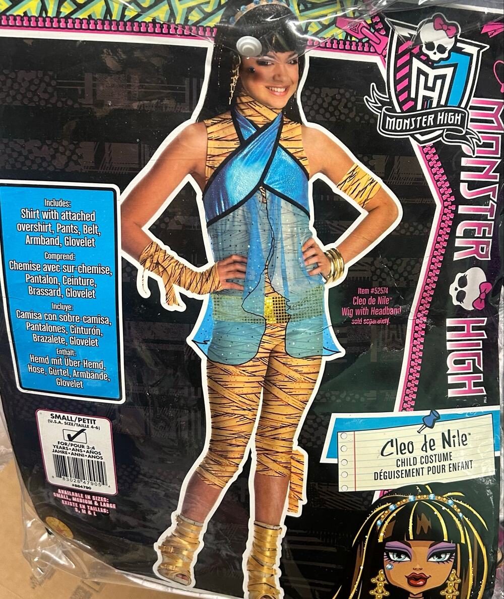 Monster High Cleo De Nile Halloween Costume - CHILD SMALL 4 - 6